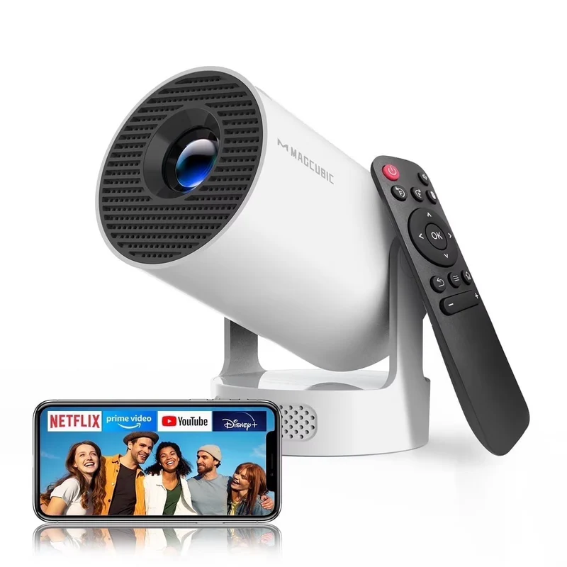 Magcubic 8K HY300Pro+ Projector Built in 5W Speaker 1280*720P Android 14 290 Lumens Wifi6 BT5.4 Outdoor Portable Projector